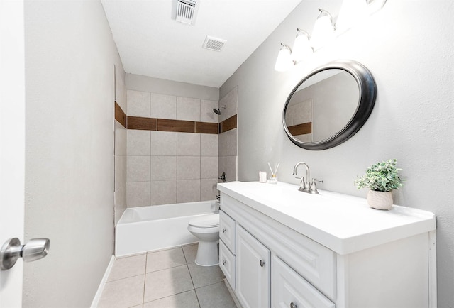 17203 Kettle Creek Dr, Spring, TX 77379 - bathroom featuring vanity, tile patterned floors, and tub / shower combination
