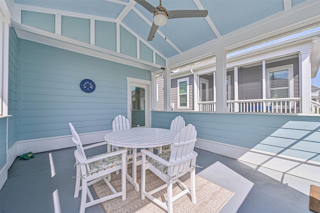 6 Caravelle Ct, Galveston, TX 77554 - view of patio / terrace with ceiling fan and outdoor dining area