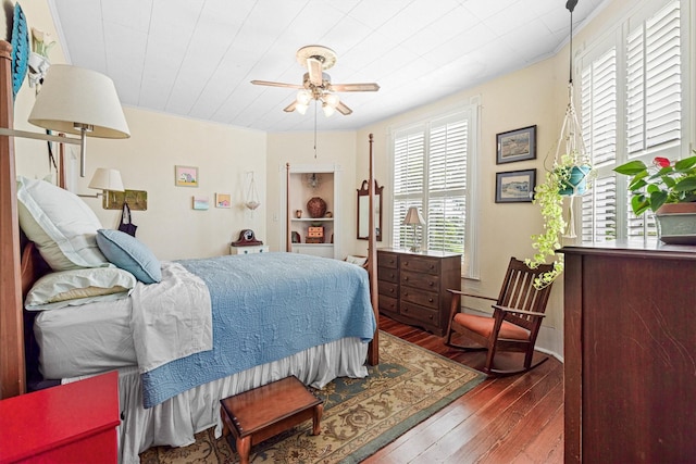 1611 34th St, Galveston, TX 77550 - bedroom featuring hardwood / wood-style floors and ceiling fan
