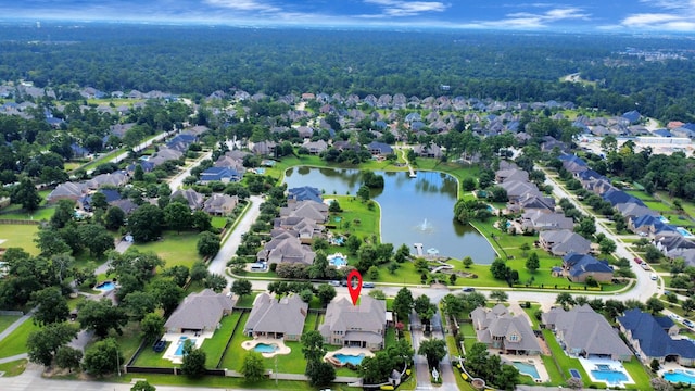 13810 Lake Prt, Cypress, TX 77429 - aerial view of property's location with nearby suburban area and a large body of water
