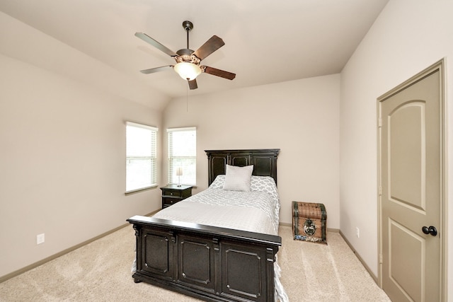 13810 Lake Prt, Cypress, TX 77429 - bedroom with light colored carpet, ceiling fan, and vaulted ceiling