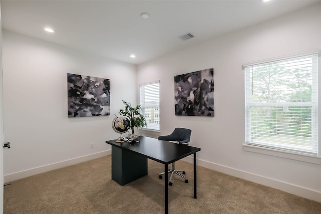 5703E Balbo St, Houston, TX 77091 - office space with light colored carpet and recessed lighting