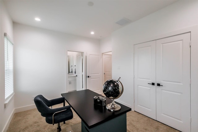 5703E Balbo St, Houston, TX 77091 - office featuring light carpet, plenty of natural light, and recessed lighting