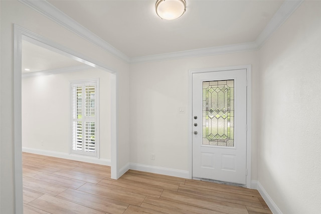 3815 Latma Dr, Houston, TX 77025 - foyer with ornamental molding and light wood-type flooring
