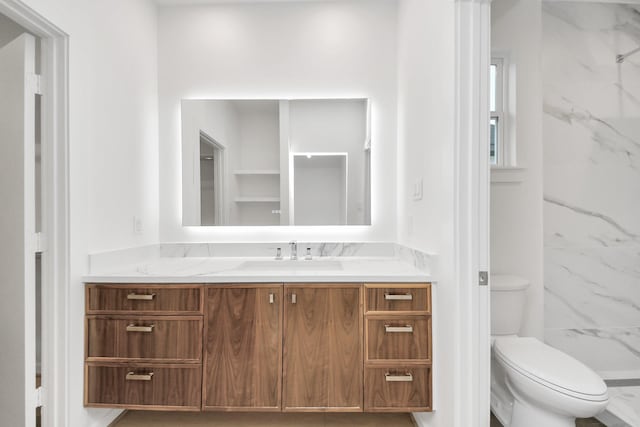3907 Sumpter St, Houston, TX 77020 - bathroom with vanity and a marble finish shower