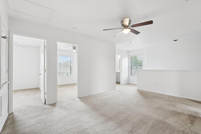 2607 Ensbrook Meadow Ln, Katy, TX 77449 - carpeted empty room featuring a ceiling fan and attic access