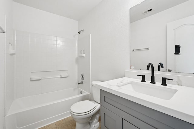 2607 Ensbrook Meadow Ln, Katy, TX 77449 - bathroom with vanity, shower / washtub combination, and tile patterned floors