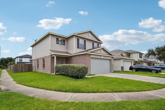 2607 Ensbrook Meadow Ln, Katy, TX 77449 - view of front of home featuring brick siding, a garage, and driveway