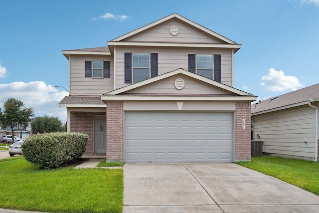 2607 Ensbrook Meadow Ln, Katy, TX 77449 - traditional home featuring brick siding, driveway, a front yard, and a shingled roof