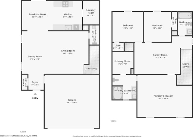 2607 Ensbrook Meadow Ln, Katy, TX 77449 - view of property floor plan