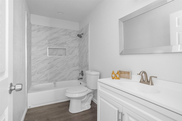 4412 Sayers St, Houston, TX 77026 - bathroom with vanity, wood finished floors, and bathtub / shower combination