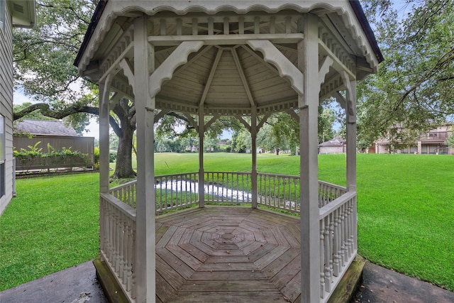 3327 Shady Glen Ln, Missouri City, TX 77459 - wooden deck featuring a gazebo and a lawn