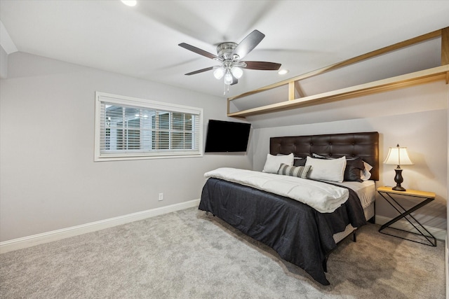 206 Lakemere St, Houston, TX 77079 - carpeted bedroom with recessed lighting and a ceiling fan