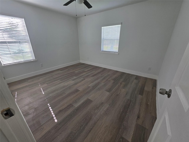 121 Tanglewood St, Baytown, TX 77520 - unfurnished room with ceiling fan, plenty of natural light, and wood finished floors