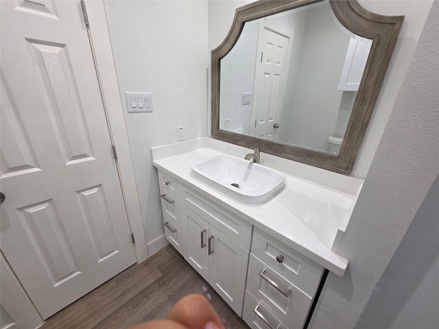 121 Tanglewood St, Baytown, TX 77520 - bathroom with wood finished floors and vanity