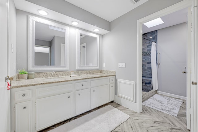 202 Old Bridge Lk, Houston, TX 77069 - full bath featuring double vanity, a stall shower, and recessed lighting