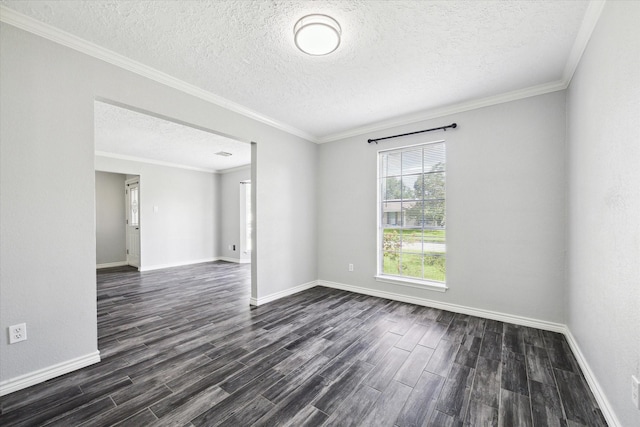 1804 Sleepy Creek Way, Pearland, TX 77581 - unfurnished room featuring dark wood-type flooring, a textured ceiling, and ornamental molding