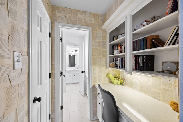 16235 Salmon Ln, Spring, TX 77379 - bathroom with a heating unit and tile patterned floors