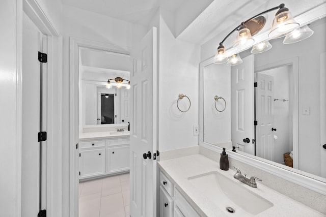 16235 Salmon Ln, Spring, TX 77379 - bathroom with vanity and tile patterned floors