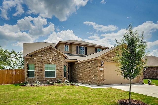 9458 Grand Spark Dr, Rosharon, TX 77583 - traditional-style home featuring driveway, brick siding, and a garage
