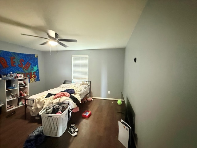 9458 Grand Spark Dr, Rosharon, TX 77583 - bedroom with wood finished floors and a ceiling fan