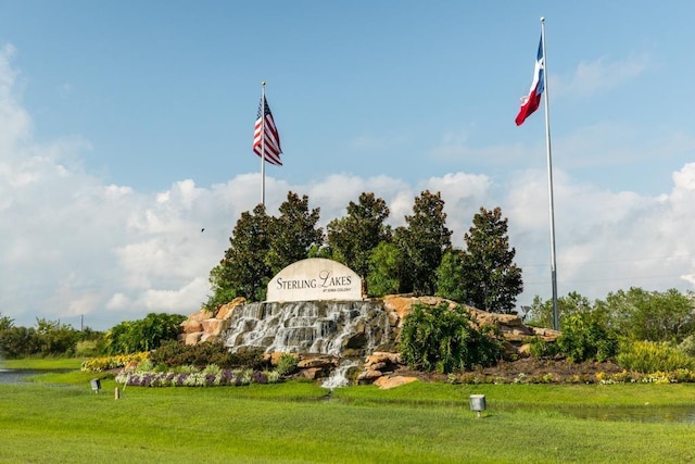 9458 Grand Spark Dr, Rosharon, TX 77583 - community / neighborhood sign featuring a lawn