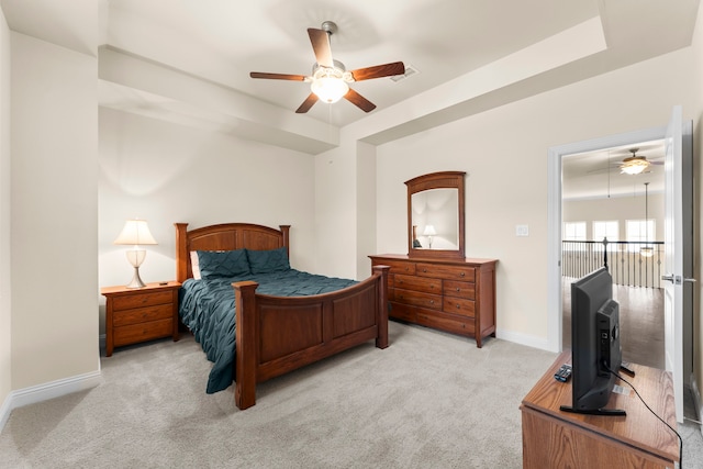 2623 Shady Woods Ln, Houston, TX 77008 - carpeted bedroom featuring baseboards and ceiling fan