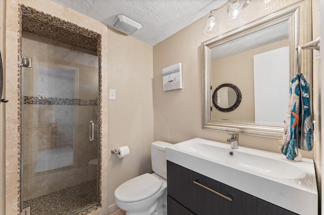 2816 Lighthouse Dr, Houston, TX 77058 - full bath featuring vanity, a stall shower, and a textured ceiling