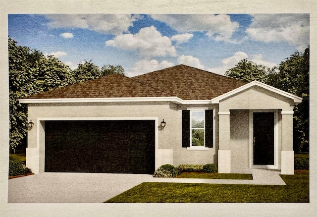 2418 Centennial St, Liberty, TX 77575 - ranch-style house featuring an attached garage, concrete driveway, and stucco siding