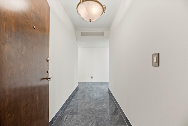 1111 Bering Dr Unit 1001, Houston, TX 77057 - hall featuring crown molding and granite tiled floors