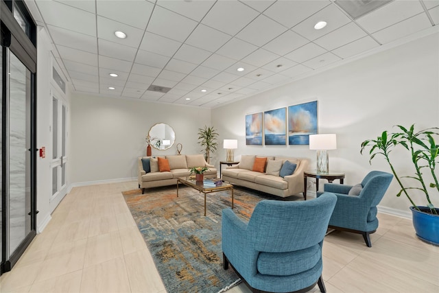 1111 Bering Dr Unit 1001, Houston, TX 77057 - living room with recessed lighting and light tile patterned floors