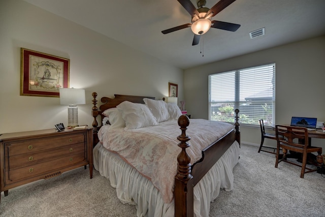 1009 Old Vine, Brenham, TX 77833 - bedroom featuring light carpet and ceiling fan