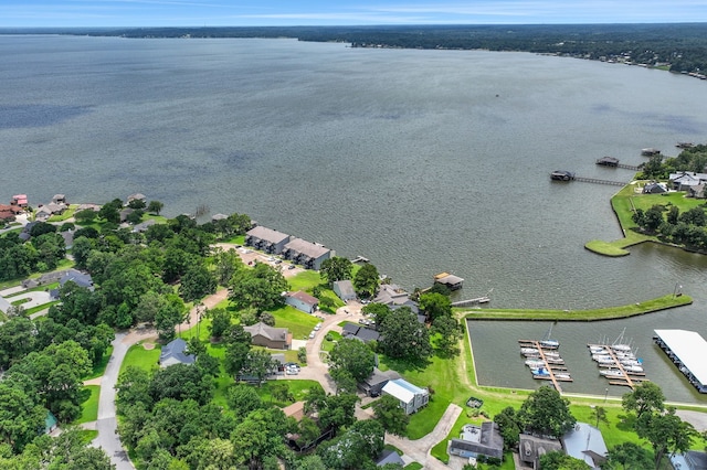 63 Harbour Row Dr, Coldspring, TX 77331 - aerial view of residential area with a nearby body of water