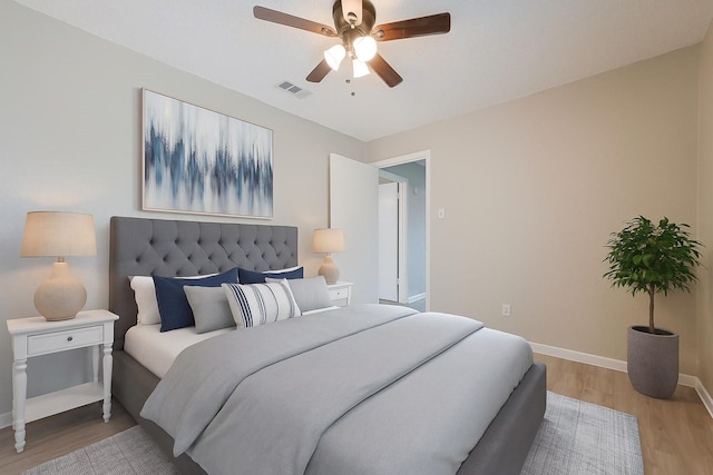6822 Stonewater, Houston, TX 77084 - bedroom featuring light wood-style floors and a ceiling fan