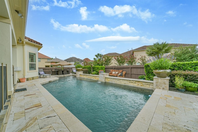 9503 Martha Springs Dr, Houston, TX 77070 - view of swimming pool featuring a patio area and a fenced backyard