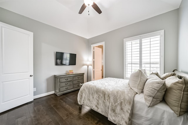 9503 Martha Springs Dr, Houston, TX 77070 - bedroom with dark wood-type flooring, multiple windows, and a ceiling fan