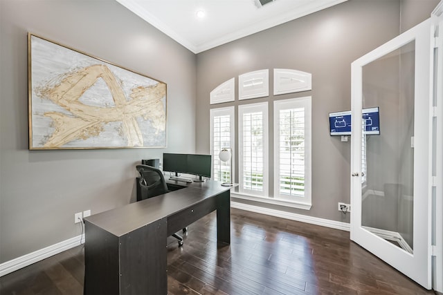 9503 Martha Springs Dr, Houston, TX 77070 - office space with ornamental molding and wood finished floors
