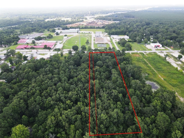 26334 Fm 2090th Rd, Splendora, TX 77372 - aerial view of property's location featuring property boundaries highlighted and a forest