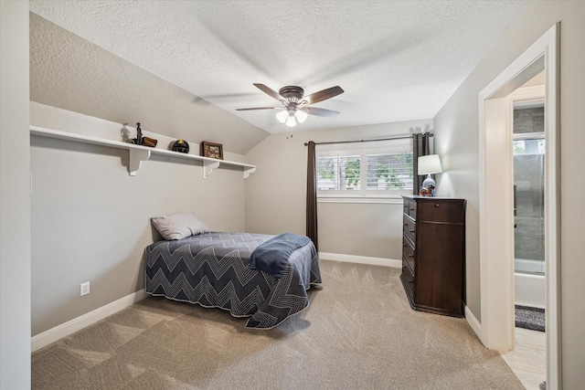 59 N Berryline Cir, Spring, TX 77381 - bedroom with light carpet, a textured ceiling, and a ceiling fan