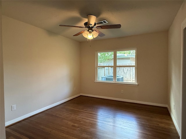 6202 Simsdale St, Houston, TX 77087 - unfurnished room with a ceiling fan and dark wood-type flooring