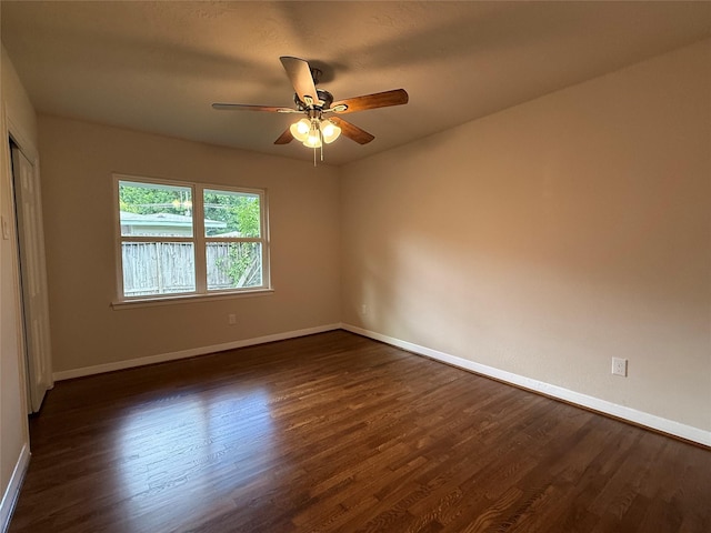 6202 Simsdale St, Houston, TX 77087 - spare room with ceiling fan and dark wood-style flooring