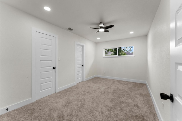 200 Burnett Dr, Baytown, TX 77520 - unfurnished bedroom featuring carpet, recessed lighting, and ceiling fan