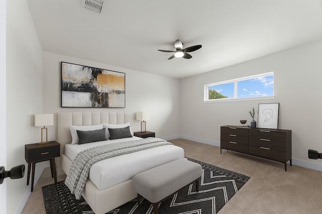200 Burnett Dr, Baytown, TX 77520 - bedroom with light carpet and ceiling fan