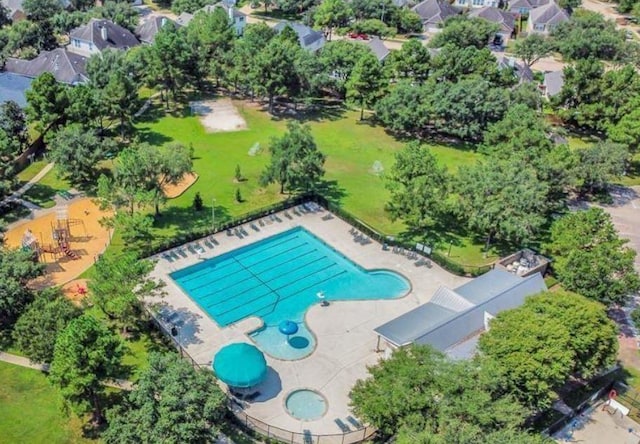 18203 Park Sage Ct, Cypress, TX 77433 - bird's eye view of a pool area