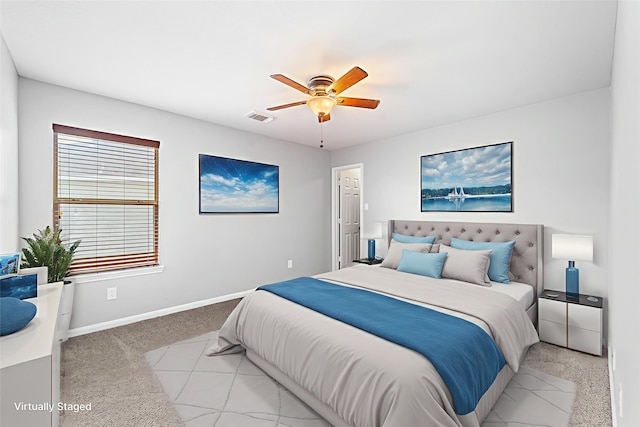 18203 Park Sage Ct, Cypress, TX 77433 - bedroom featuring light carpet and ceiling fan