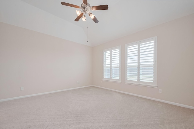 19911 Whistle Creek Ln, Cypress, TX 77433 - empty room featuring light colored carpet, ceiling fan, and lofted ceiling