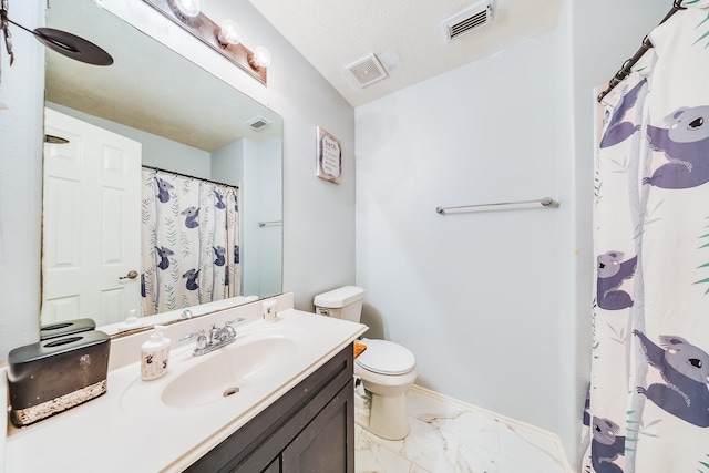 10627 Fire Sage Dr, Humble, TX 77396 - full bath featuring vanity, marble look tiles, and a shower with shower curtain
