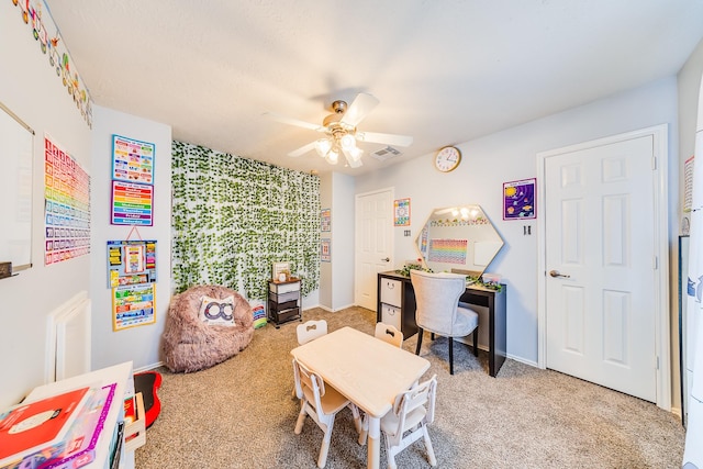 10627 Fire Sage Dr, Humble, TX 77396 - game room with carpet floors and a ceiling fan