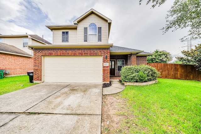 10627 Fire Sage Dr, Humble, TX 77396 - traditional-style house with brick siding, concrete driveway, and a garage
