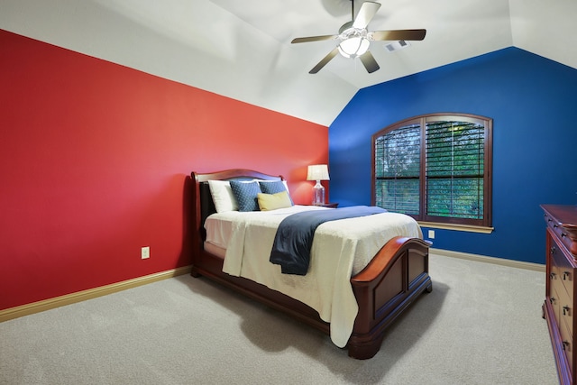 21311 Fairhaven Meadow Dr, Cypress, TX 77433 - carpeted bedroom featuring vaulted ceiling and a ceiling fan